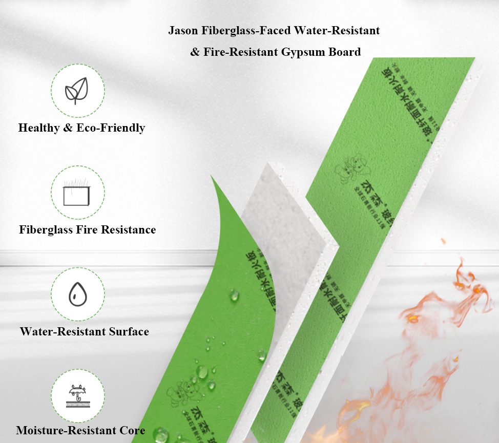 Jason Fiberglass-Faced Water-Resistant & Fire-Resistant Gypsum Board