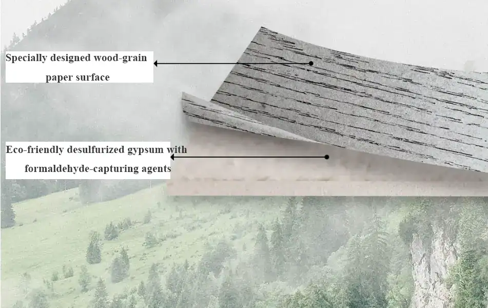 Wood-Grain Formaldehyde-Purifying Gypsum Board